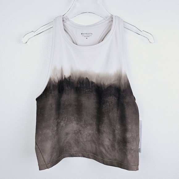 Athleta Shanti Watercolor Stripe Crop Tank Top NWT, size Medium - Picture 3 of 11